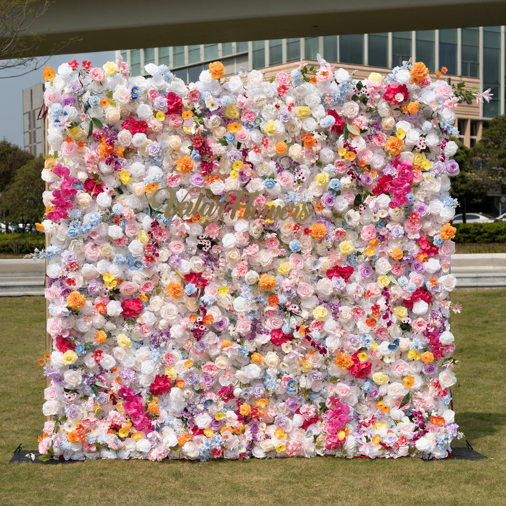 ValarFlowers Vibrant and Lush Multicolored Artificial Flower Wall VF-811-2