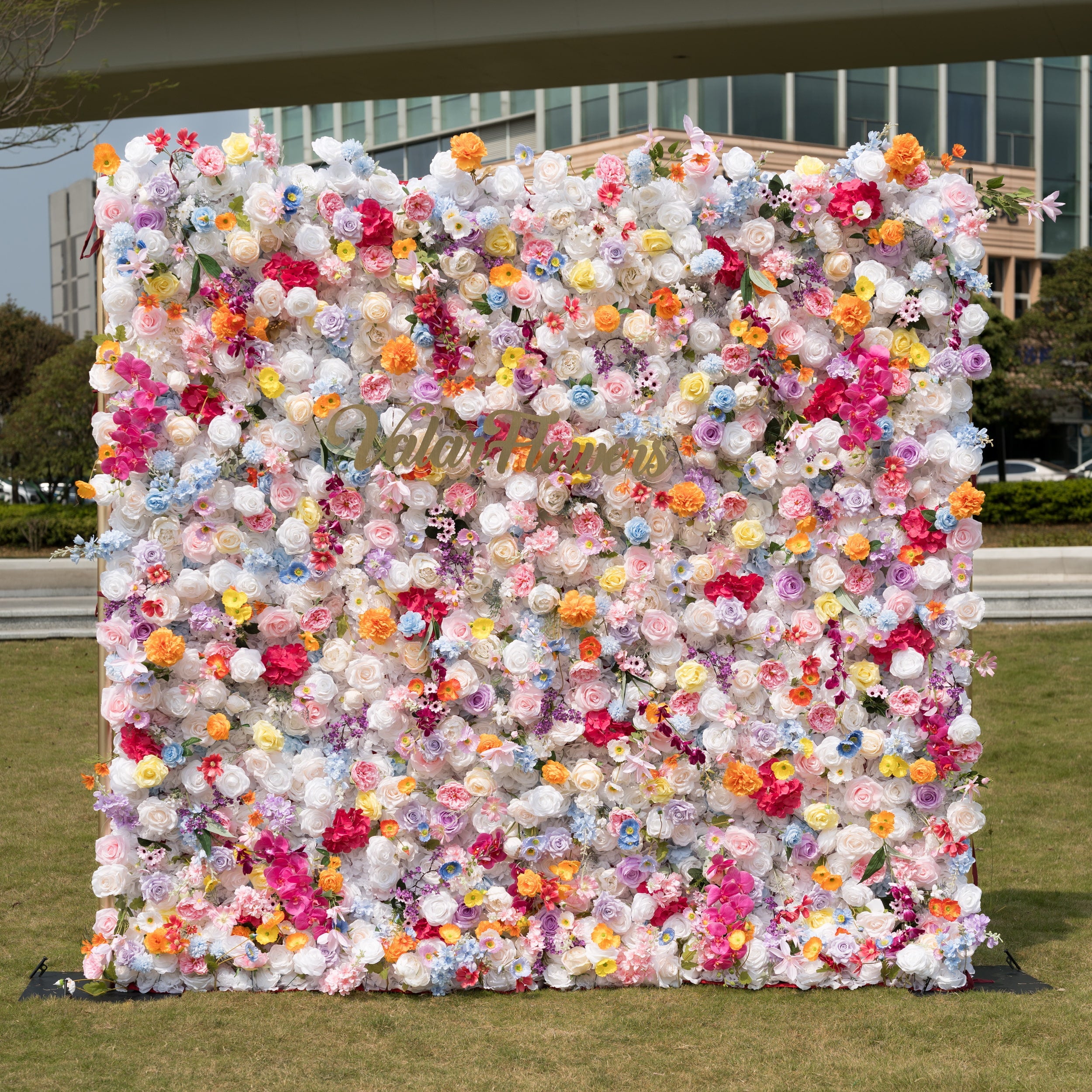 ValarFlowers Vibrant and Lush Multicolored Artificial Flower Wall VF-811-2