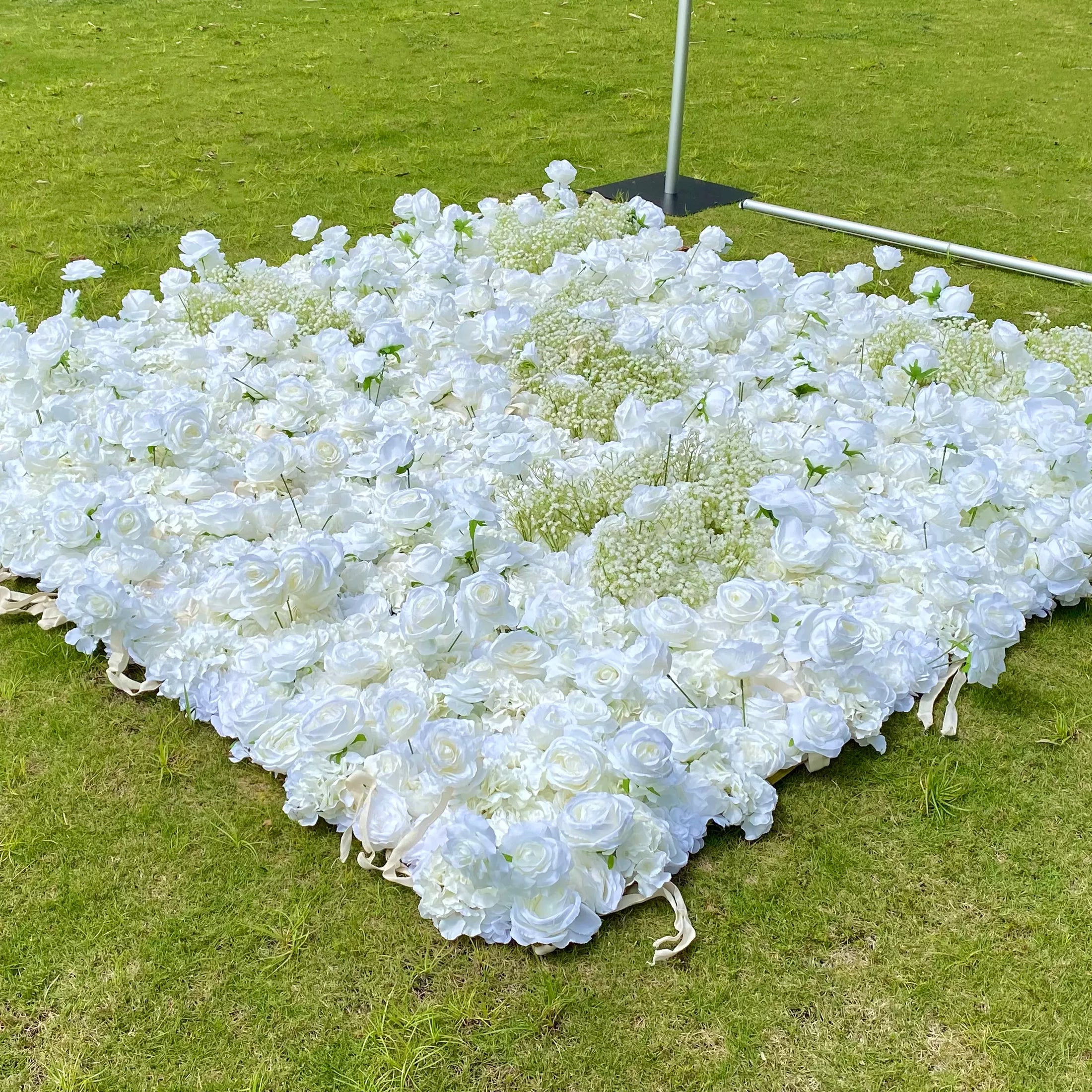 Elegant White & Green Flower Wall Backdrop - Wall - Bridal - Wedding Venues VF-340-2