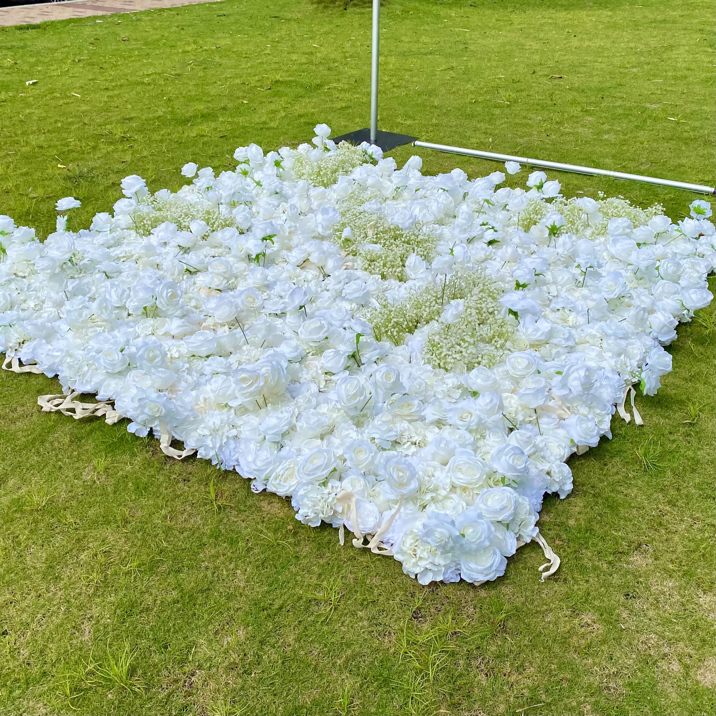 Elegant White & Green Flower Wall Backdrop - Wall - Bridal - Wedding Venues VF-340-2