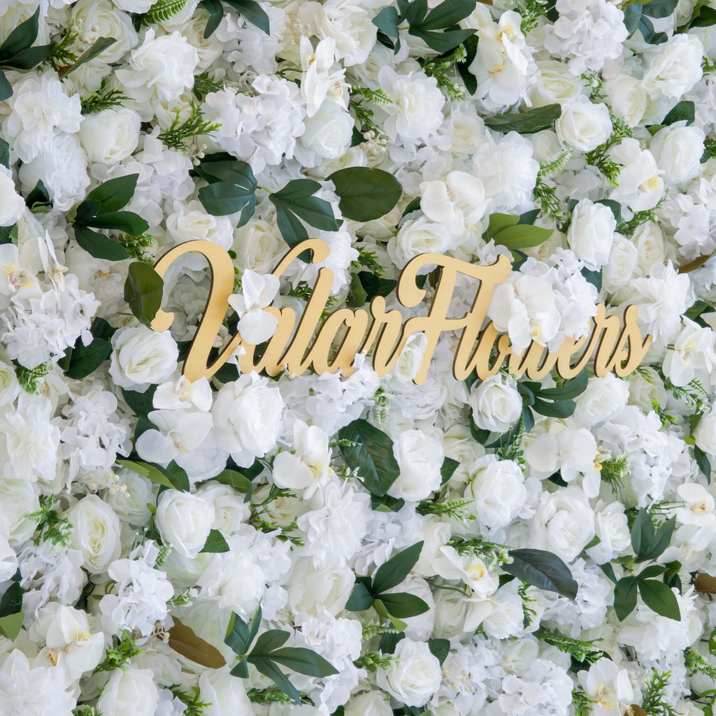 ValarFlowers White Green Blue Artificial Flower Wall Backdrop for Wedding & Event Decor VF-309
