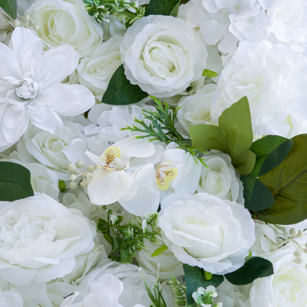 ValarFlowers White Green Blue Artificial Flower Wall Backdrop for Wedding & Event Decor VF-309