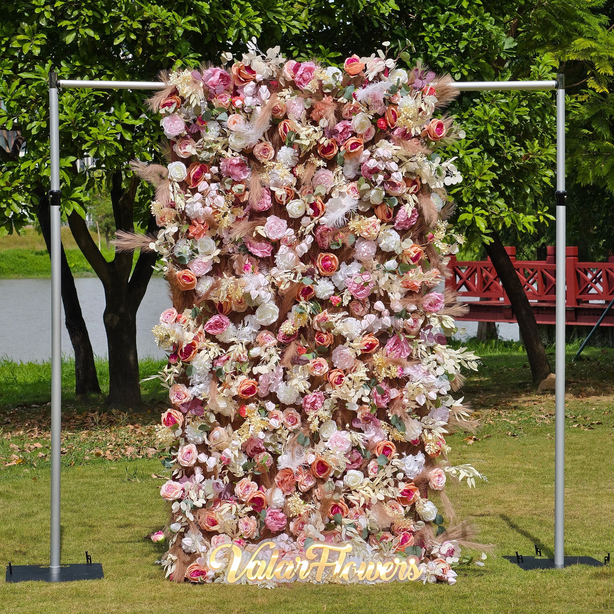 ValarFlowers Luxurious Artificial Flower Wall Backdrop for Wedding & Event Decor VF-327