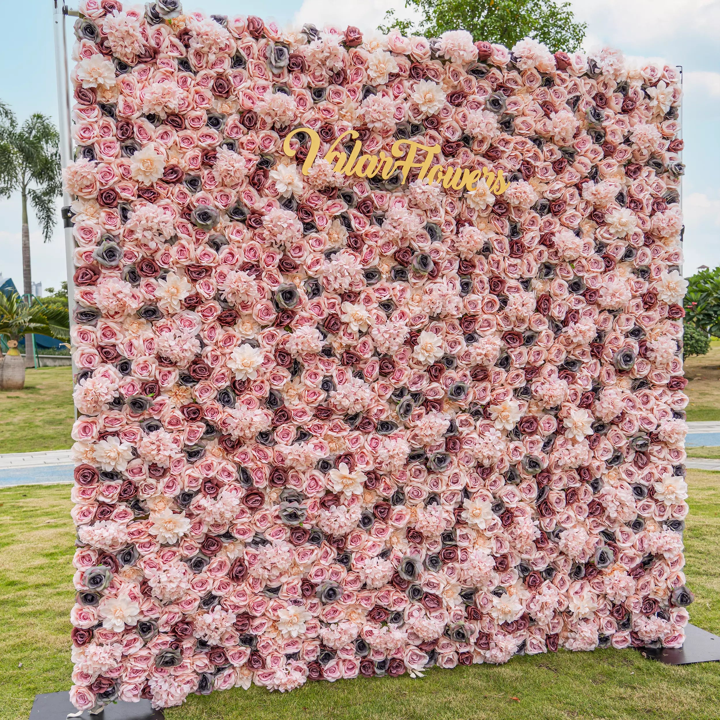 ValarFlowers Nude Color and Roseate Reverie: A Romantic Dance of Delicate Petals and Tender Affection- Celebration Floral Wall-VF-062