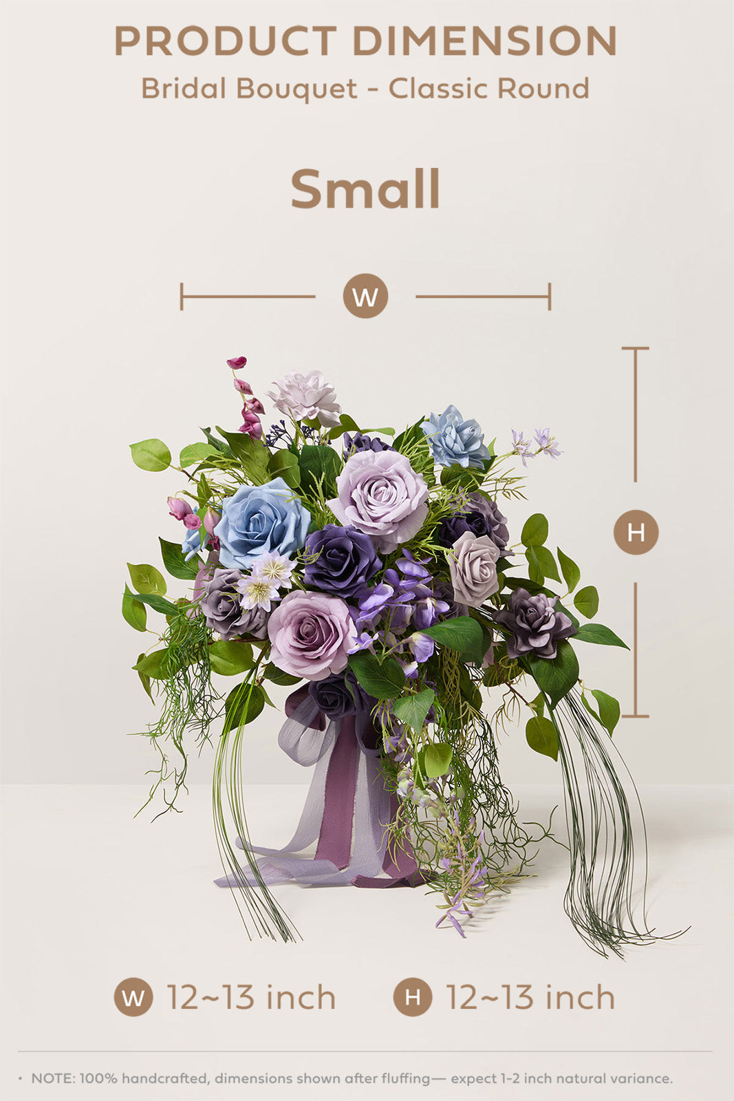 Small Free-Form Bridal Bouquet in Ethereal Purple Dream