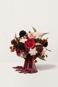 Small Free-Form Bridal Bouquet in Burgundy & Powder Pink