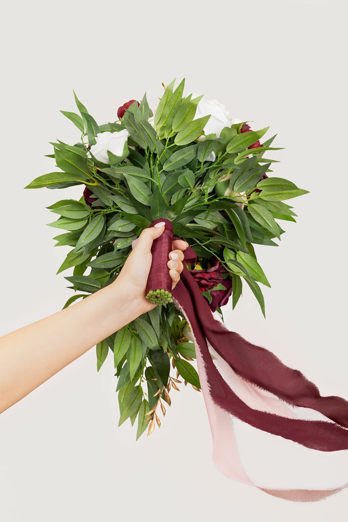 Small Cascade Bridal Bouquet in Romantic Marsala