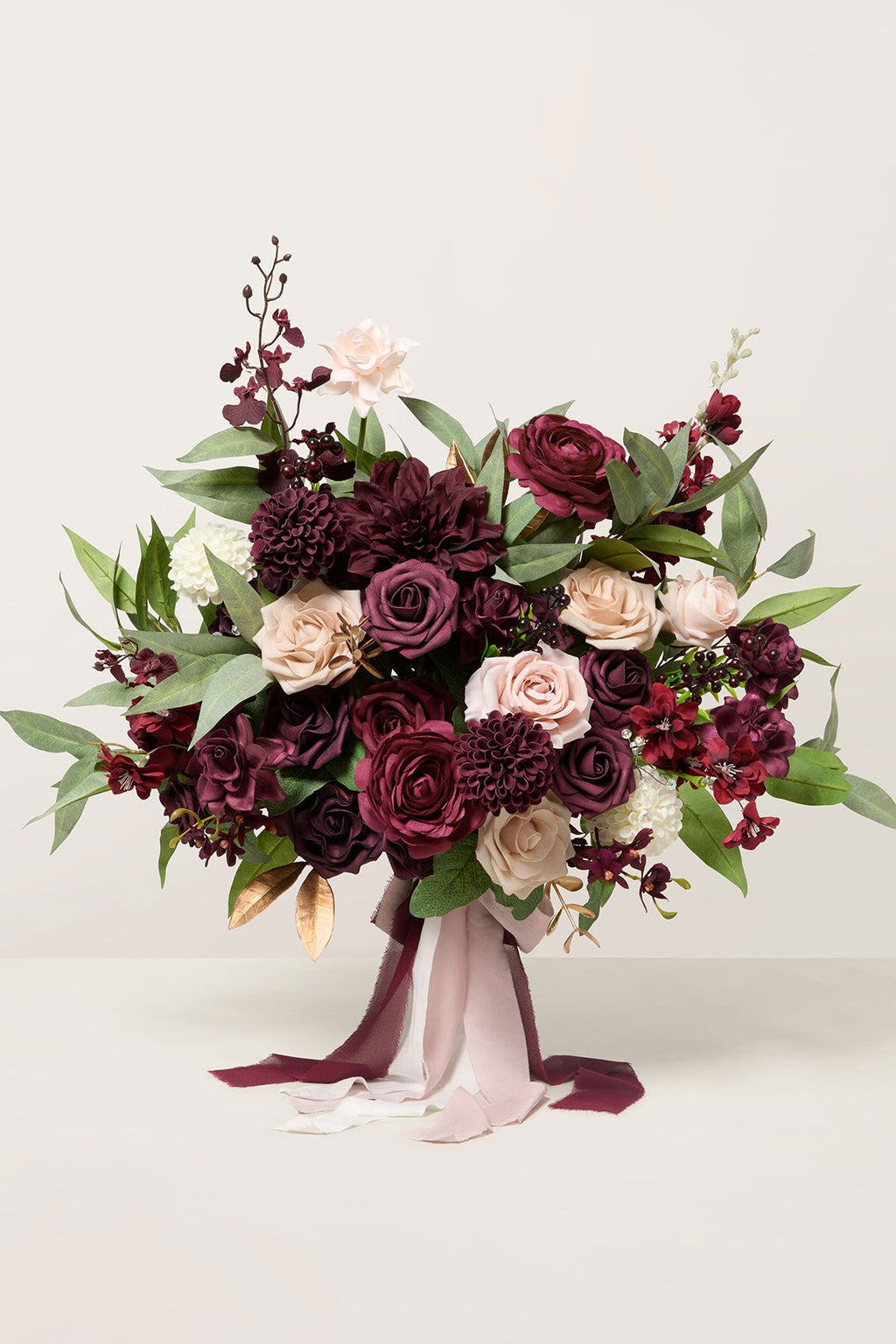 Large Free-Form Bridal Bouquet in Romantic Marsala