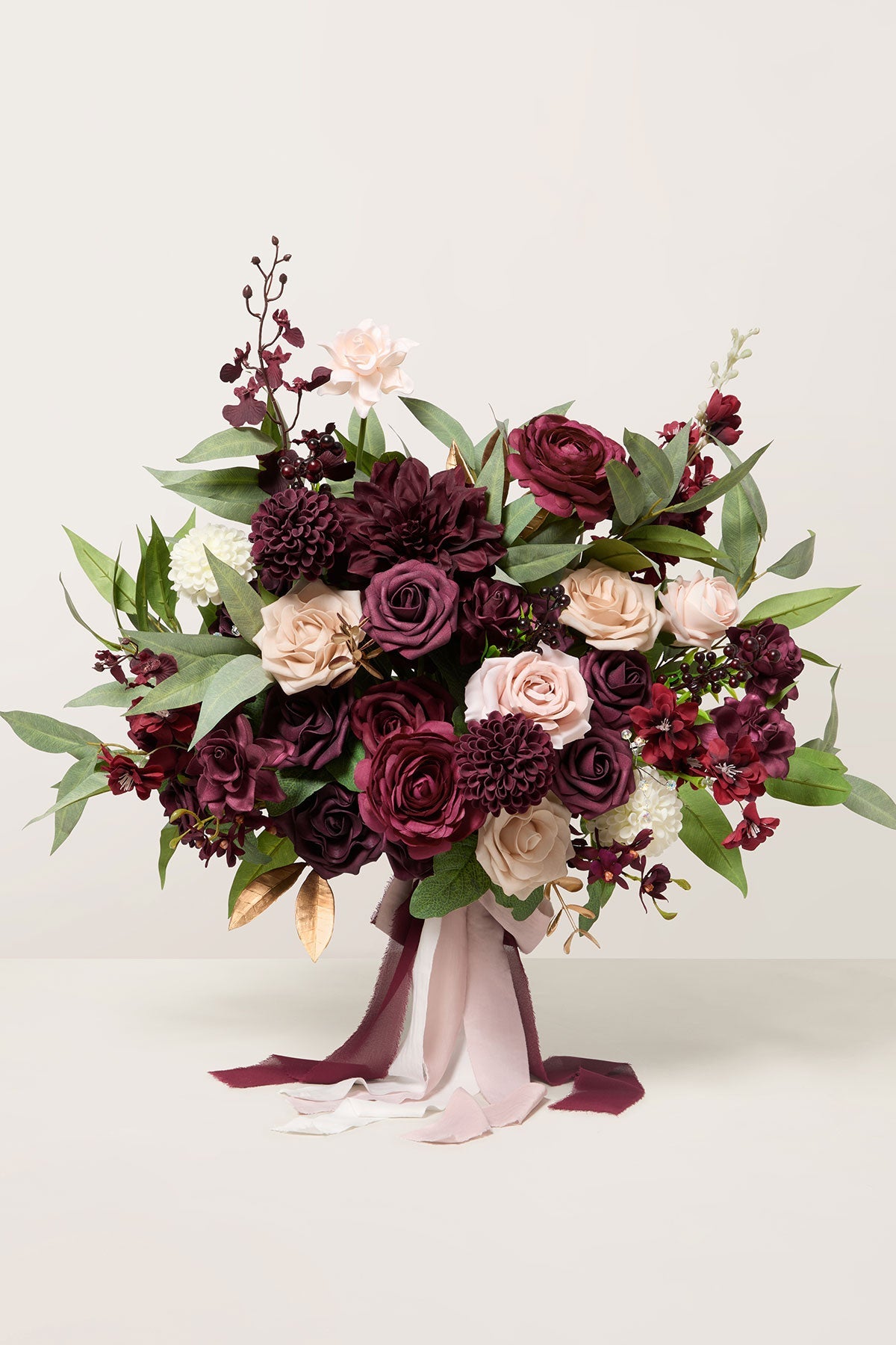 Large Free-Form Bridal Bouquet in Romantic Marsala
