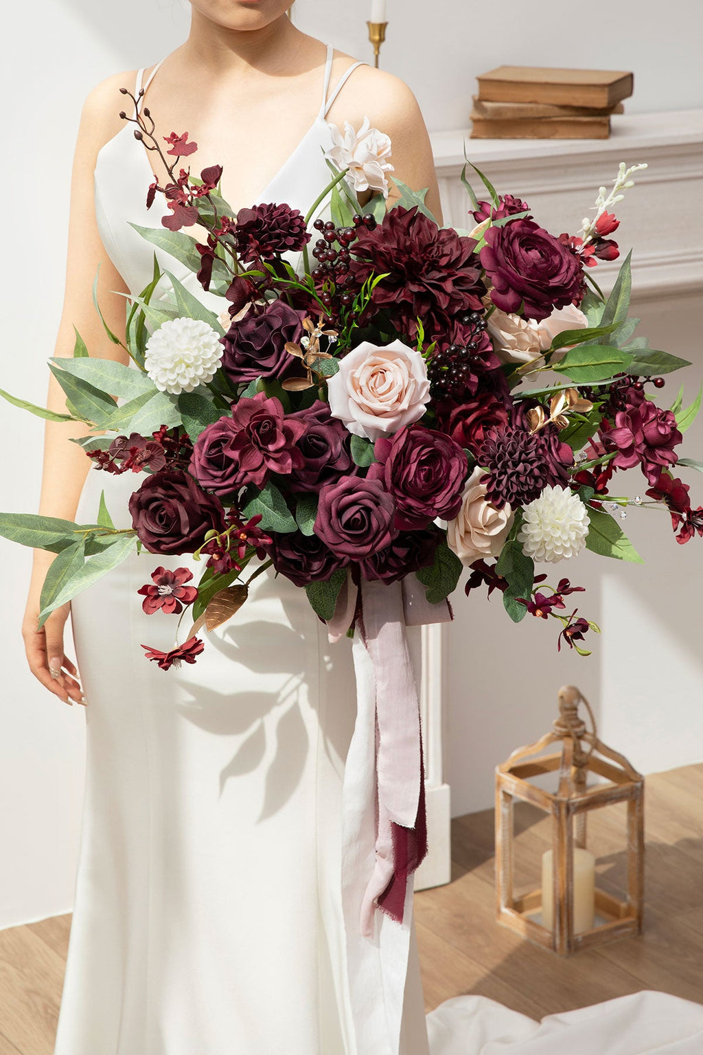 Large Free-Form Bridal Bouquet in Romantic Marsala