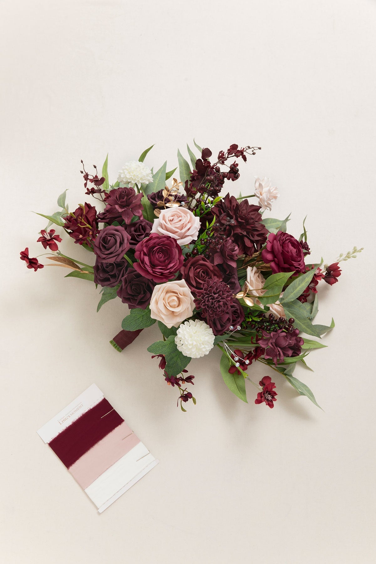 Large Free-Form Bridal Bouquet in Romantic Marsala