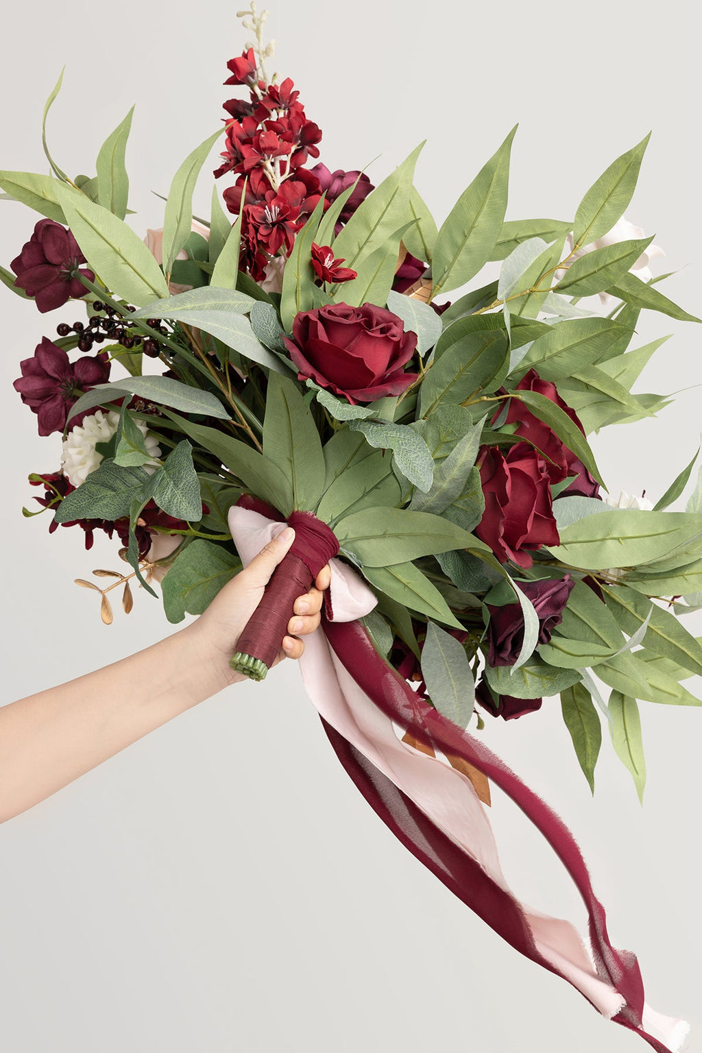Large Free-Form Bridal Bouquet in Romantic Marsala