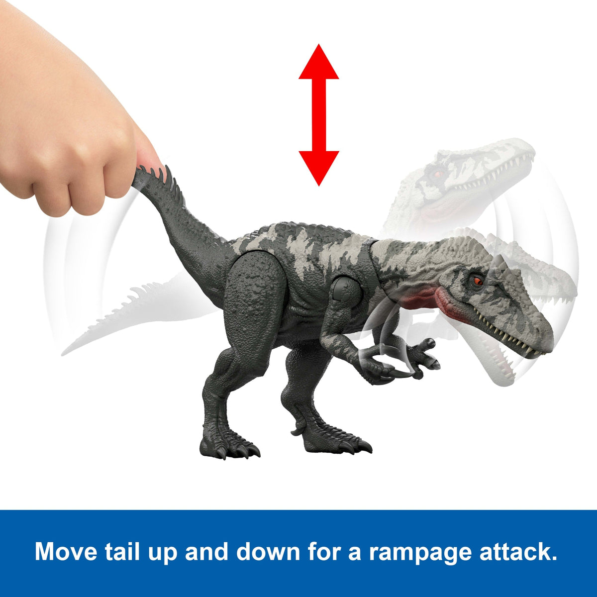 Jurassic World Rebirth Gigantic Thrashers Chilantalsaurus Dinosaur Figure Toy, Dual Attack