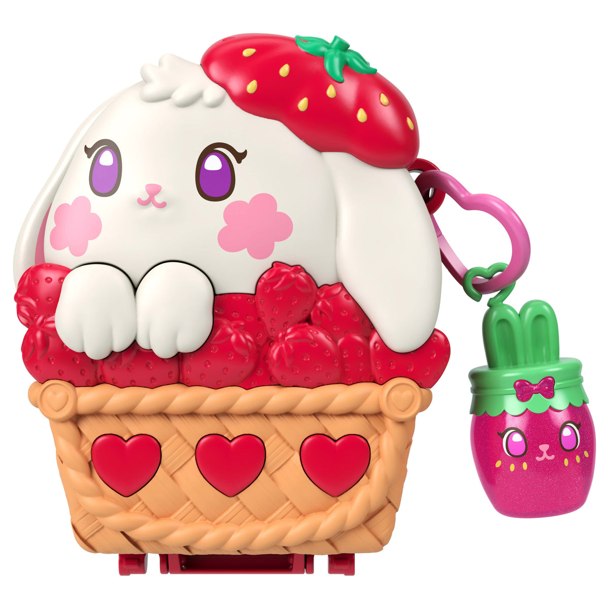Polly Pocket Set de Juego Compacto Conejito con Canasta de Fresas