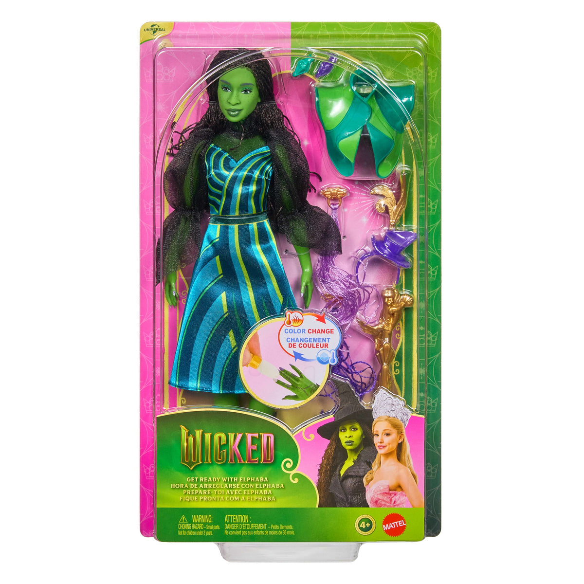 Universal Pictures’ Wicked Get Ready With Elphaba Doll Set With 7 Accessories & Color Change Nails