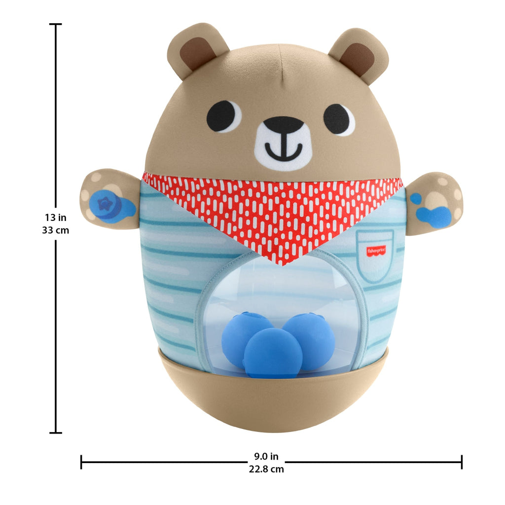 Fisher-Price Friendship Forest Bat & Wobble Inflatable Bear Roly-Poly Activity Toy For Baby