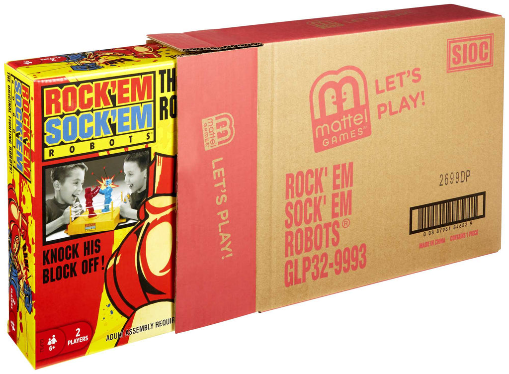 Rock 'Em Sock 'Em Robots Kids Game, Fighting Robots With Red Rocker & Blue Bomber