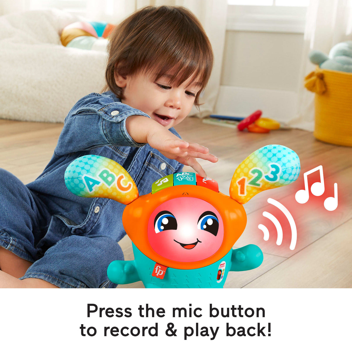Fisher-Price DJ Bouncin’ Beats Electronic Baby & Toddler Learning Toy, Multilanguage Version
