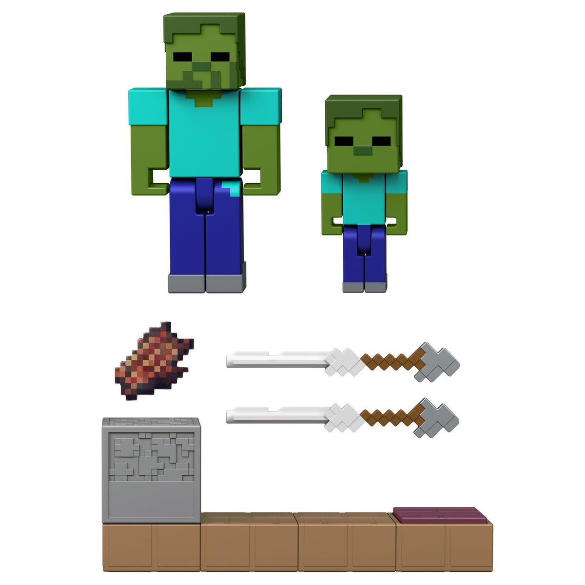 Minecraft Vanilla Figura de Ação de 3,25 polegadas com mecanismo de ativação por redstone