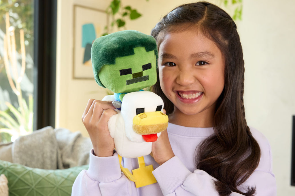 Minecraft Plush Zombie Chicken Jockey Toy, 8-Inch Soft Doll Inspired By The Video Game Character