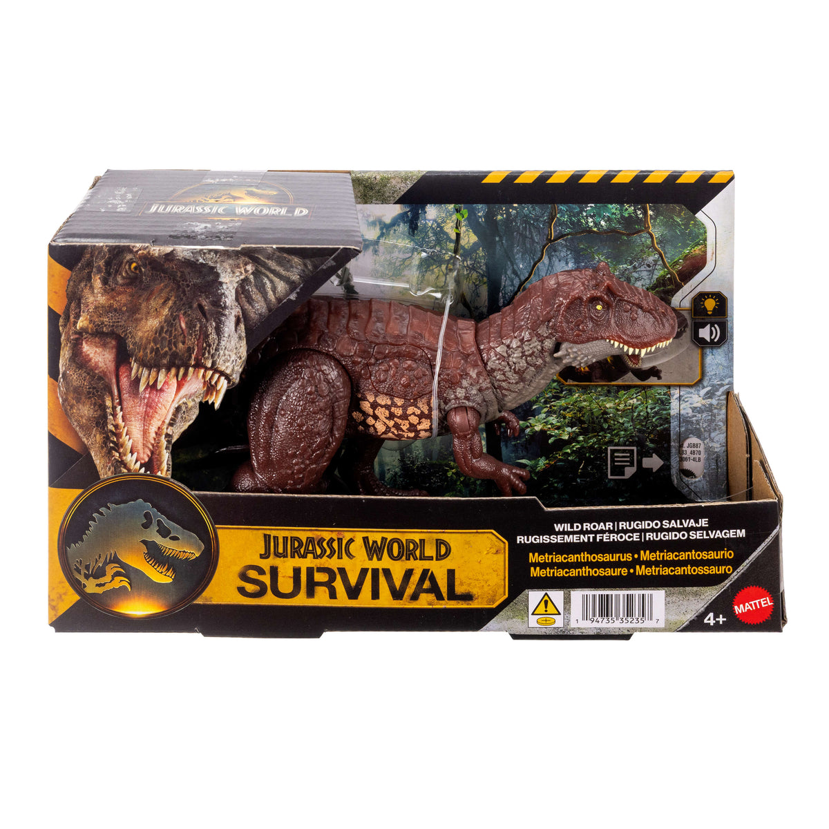 Jurassic World Wild Roar Metriacanthosaurus Dinosaur Action Figure Toy, Sounds & Attack & Lights