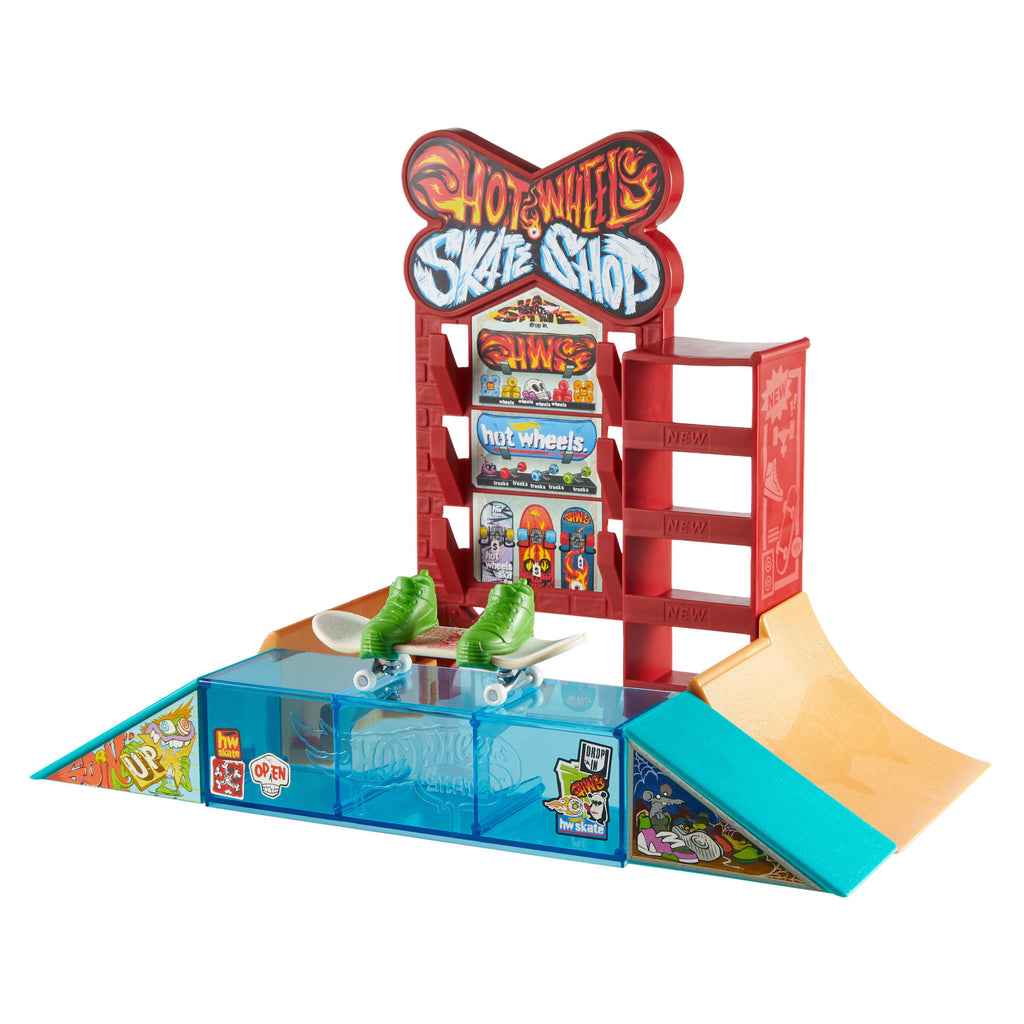Hot Wheels Skate Skate Shop Playset With Exclusive Fingerboard & Pair Of Skate Shoes