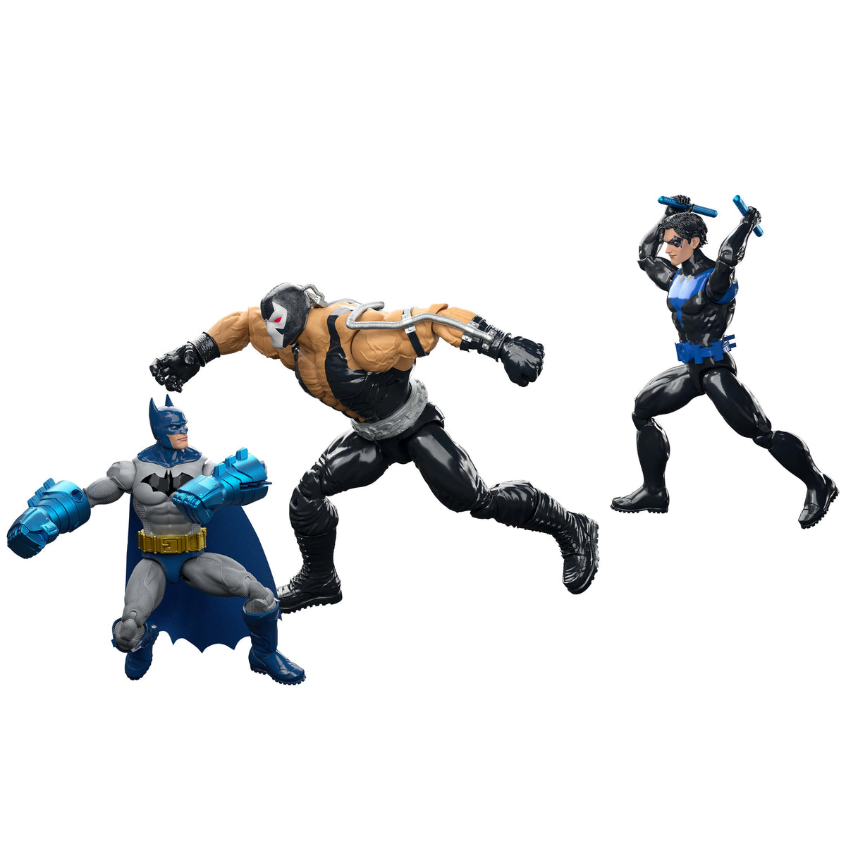 DC Premier Batman & Nightwing vs Bane Pack 6.5 Inch Scale Action Figures, Accessories