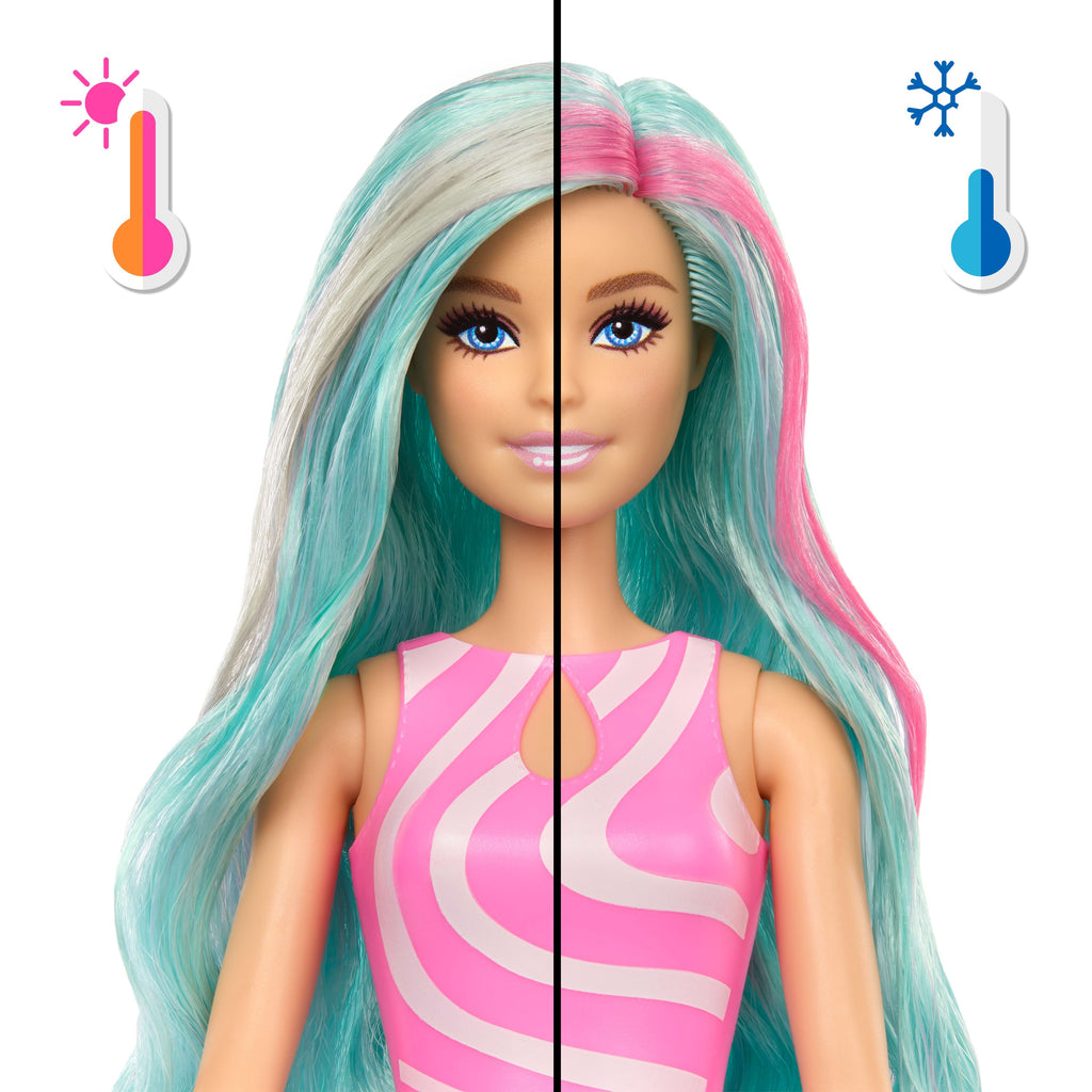 Barbie Pop Reveal Doll & Accessories, Sea Slushy Series Fashion Doll, Pet, Slime & Color Change