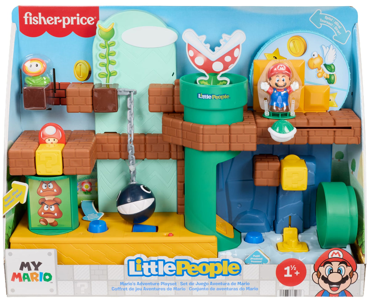 Fisher-Price Little People My Mario Adventure Playset, Musical Toddler Toy With 2 Figures
