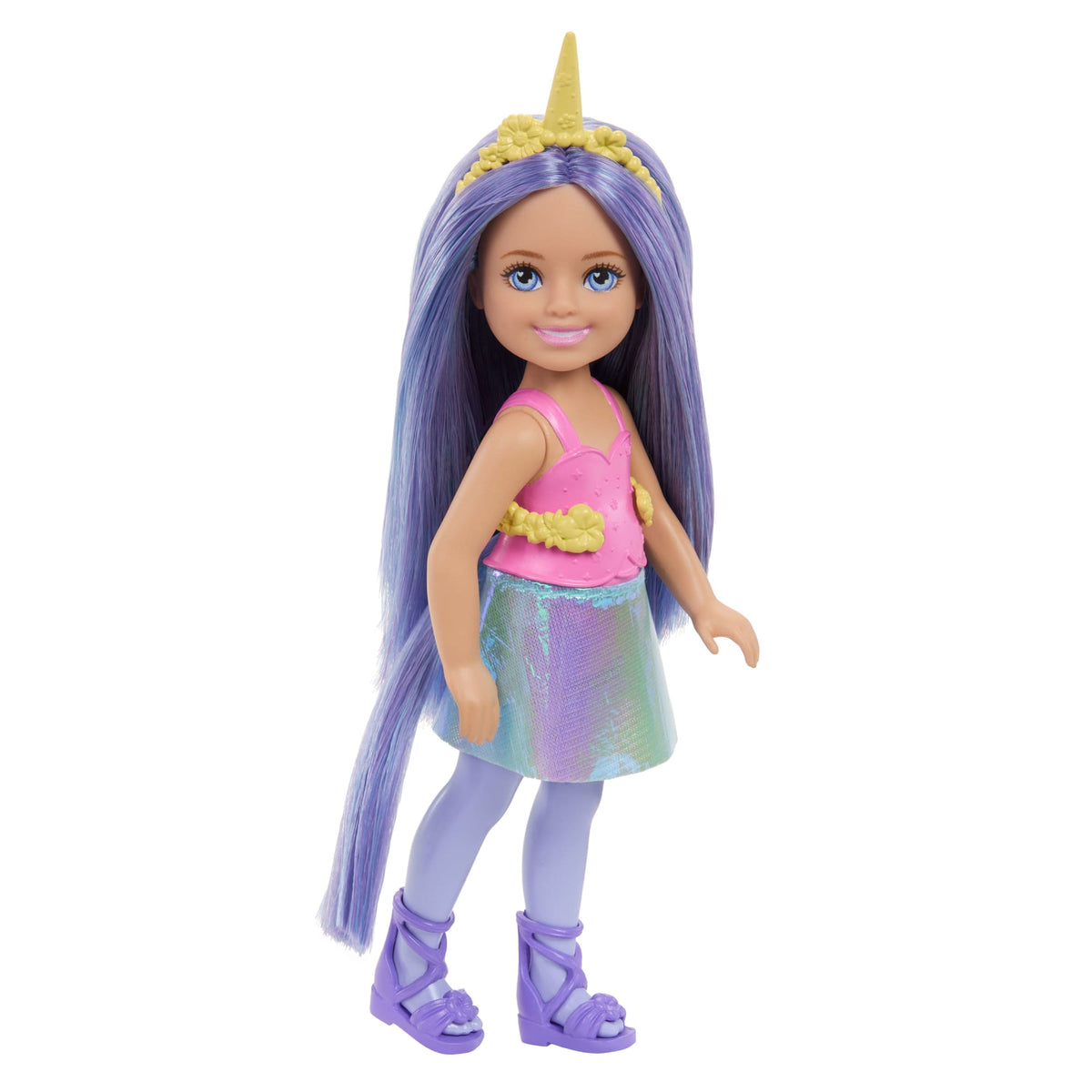 Barbie Chelsea Unicorn Small Doll With Purple Hair, Removable Tail, Shoes & Hair Accessory, 6-Inch