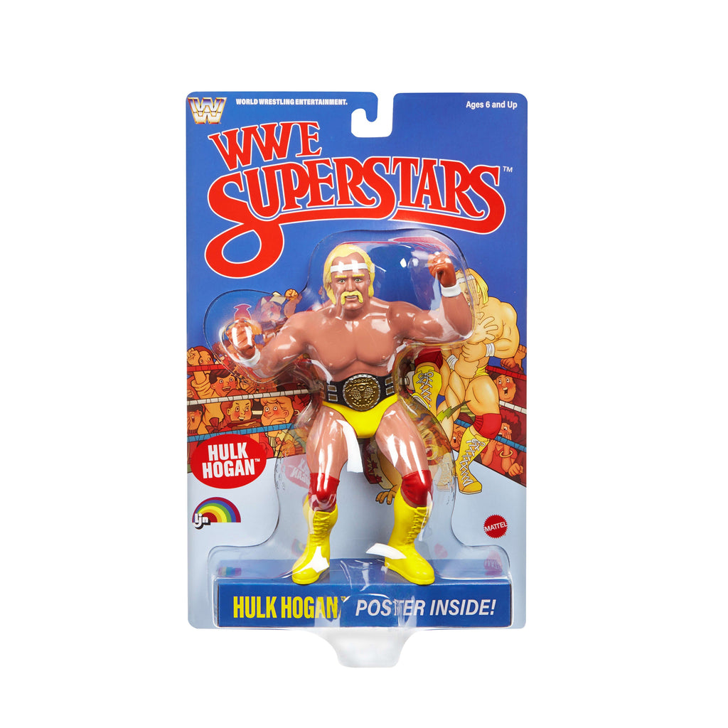 WWE Ljn Superstars Hulk Hogan Action Figure, 1980s Retro 8-inch Collectible Toy