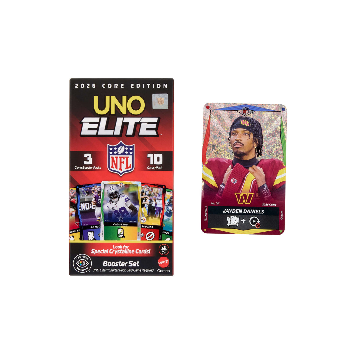 UNO Elite NFL 2026 Core Edition Booster Set For Kids, Fans, Adults & Family Night
