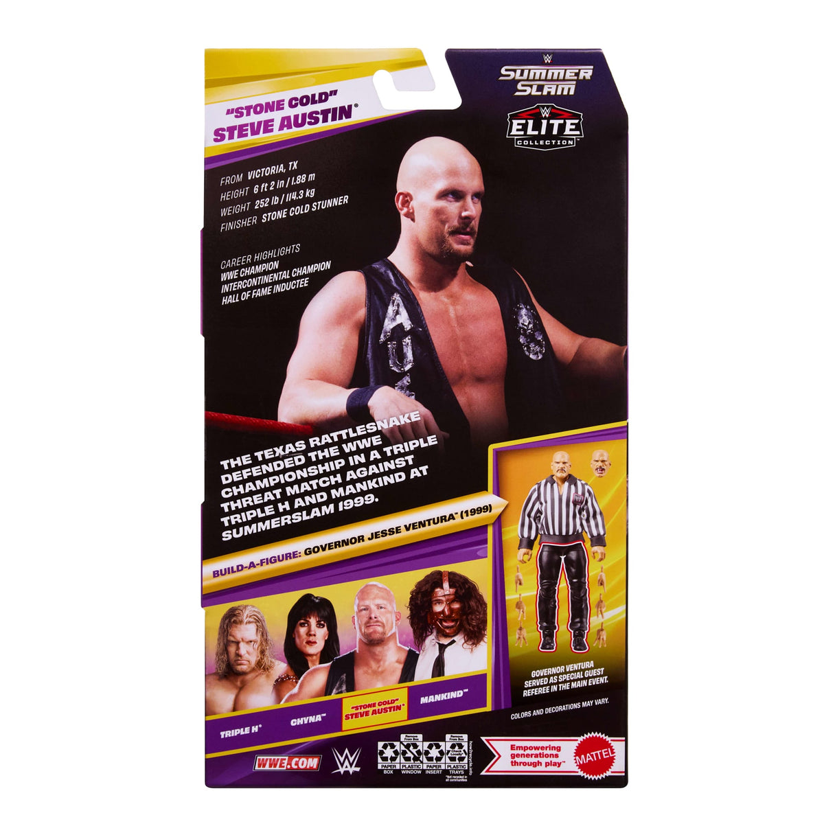 WWE Elite Collection Premium Live Event Stone Cold Steve Austin Action Figure Set, Summerslam Series