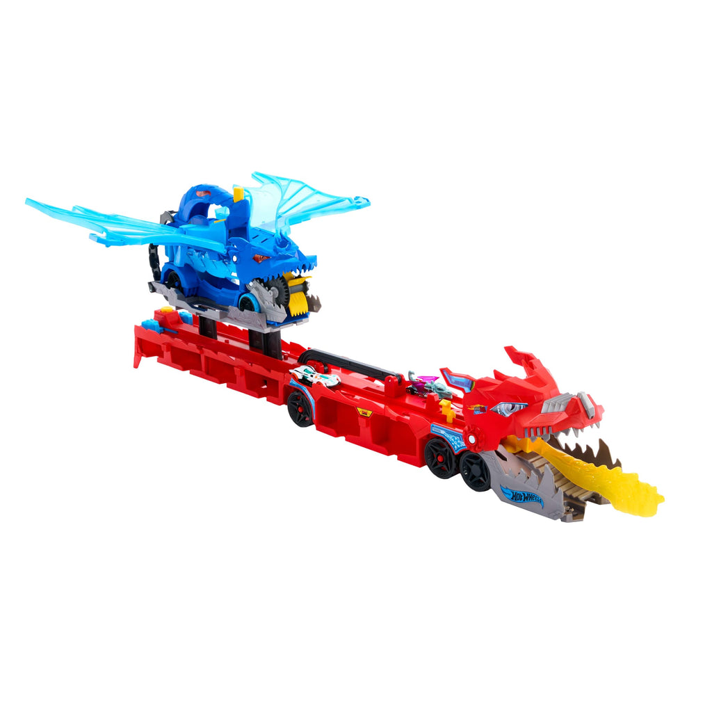 Hot Wheels City Hot Wheels Ultimate Dual Dragon Transporter & 2 1:64 Scale Toy Cars