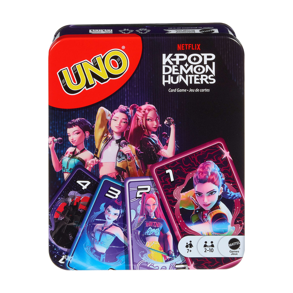 UNO Kpop Demon Hunters Card Game in A Decorative Tin For Kid, Adult & Family Nights With Movie-Inspired Deck