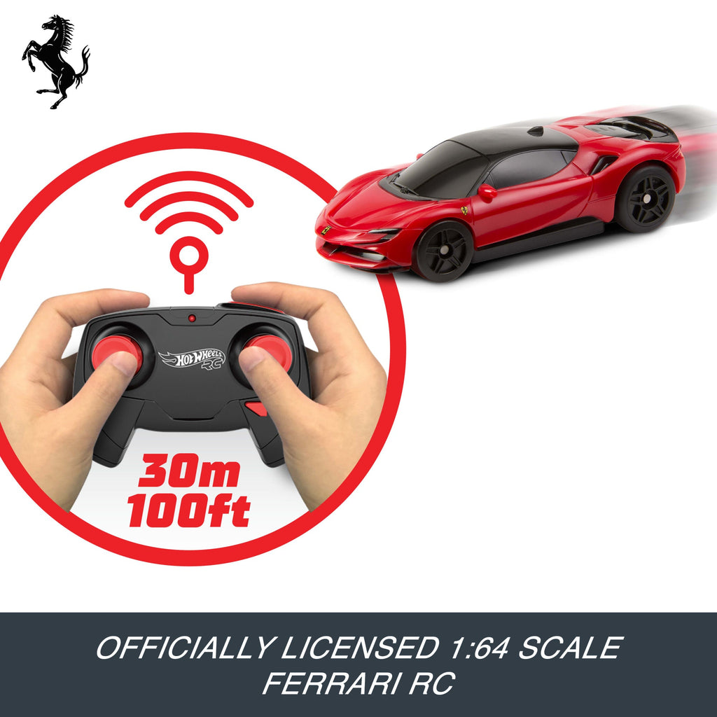 Hot Wheels RC 1:64 Ferrari Sf90 Stradale Assetto Fiorano Battery-Powered Remote-Control Car