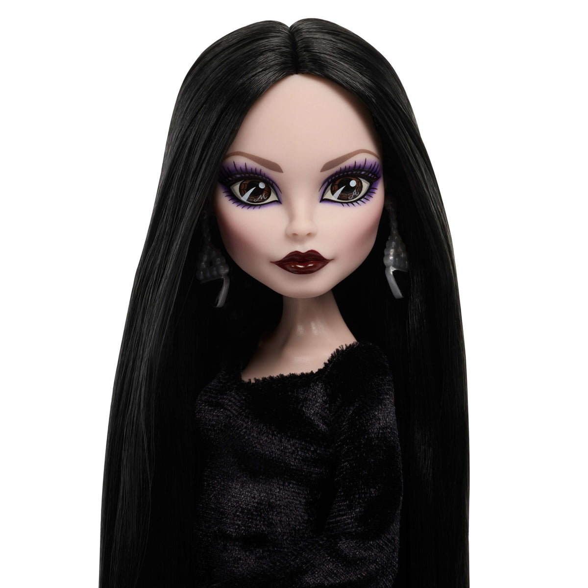 Monster High X Wednesday Collectible Doll, Morticia Addams in Black Velvet Dress