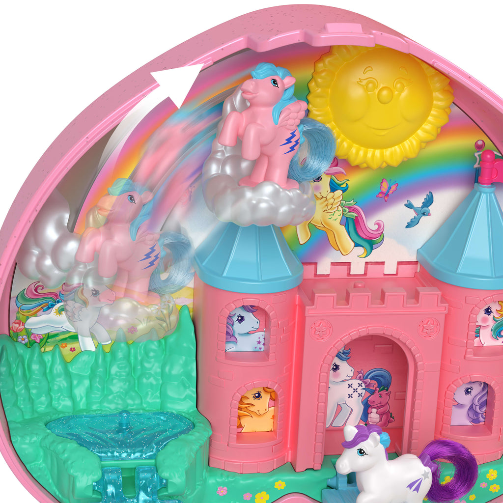 Polly Pocket My Little Pony Compact Playset With Micro Glory & Firefly Dolls, Comb & Brushable Tails