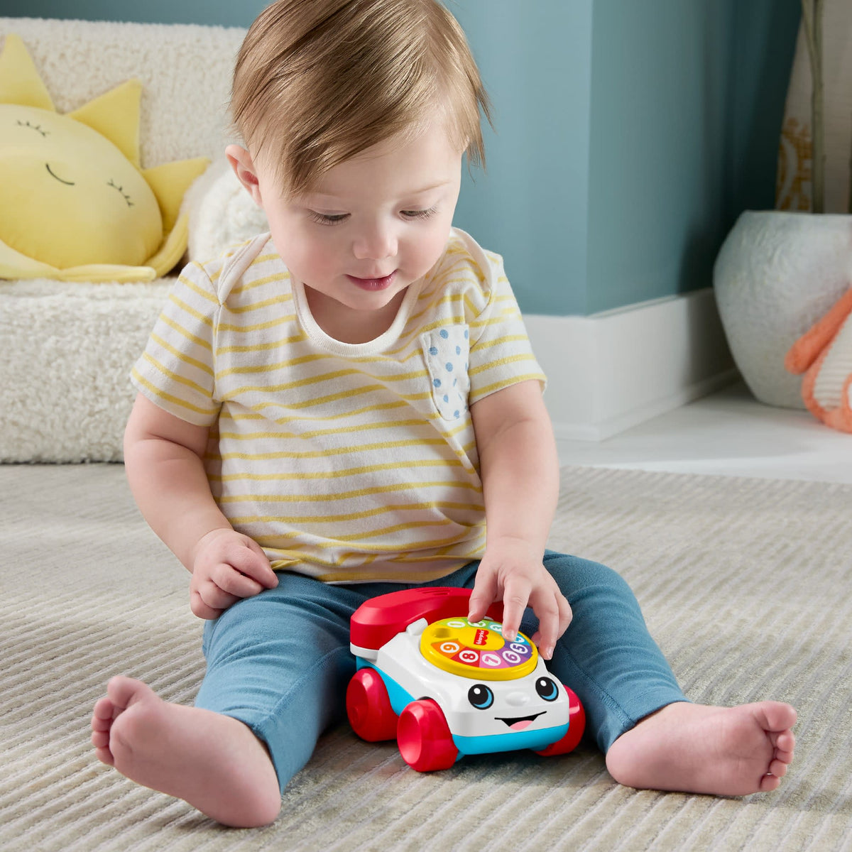 Fisher-Price-Mon Premier Téléphone Animé à Pousser-Avec Effets Sonores