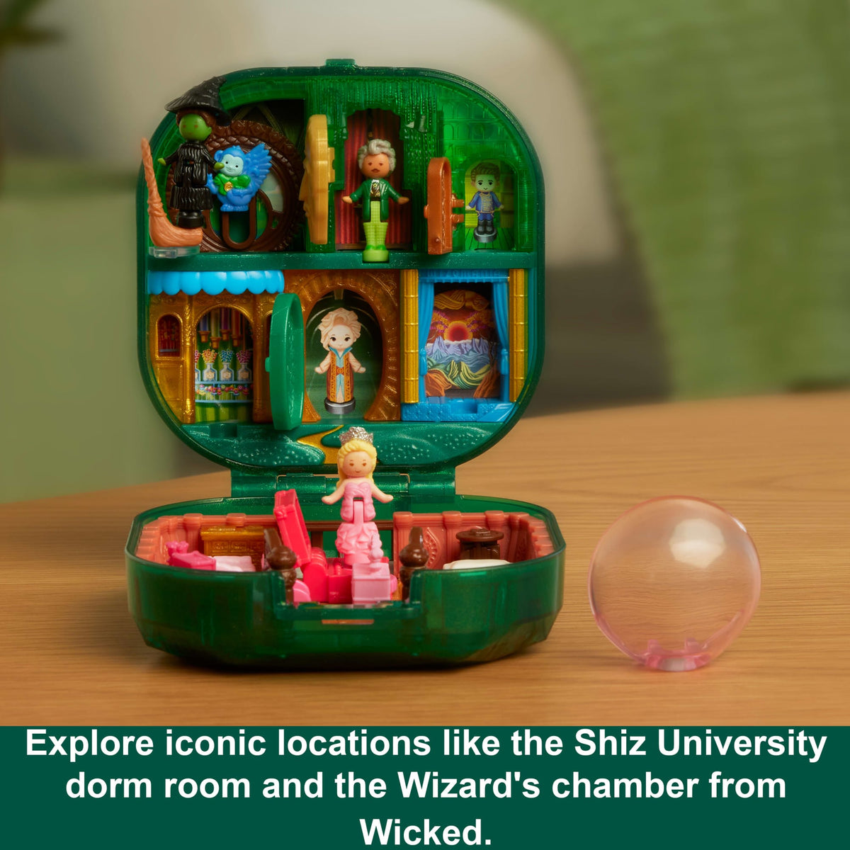 Polly Pocket Micro Dolls And Playset, Collector Wicked Compact With Hat And Bubble Accessories