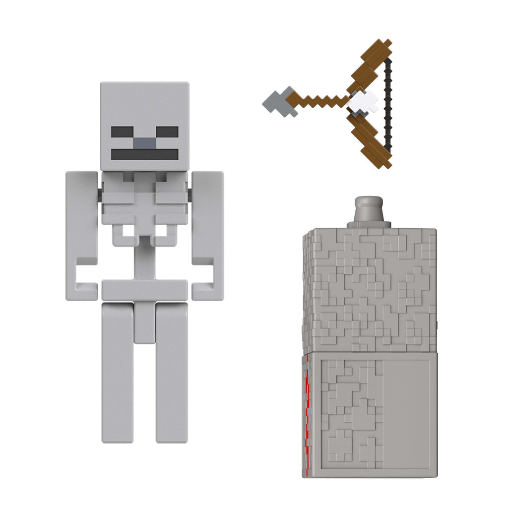 Minecraft Skeleton Action Figure & Accessory Set, 3.25-Inch Scale Collectible Toy & Building Piece