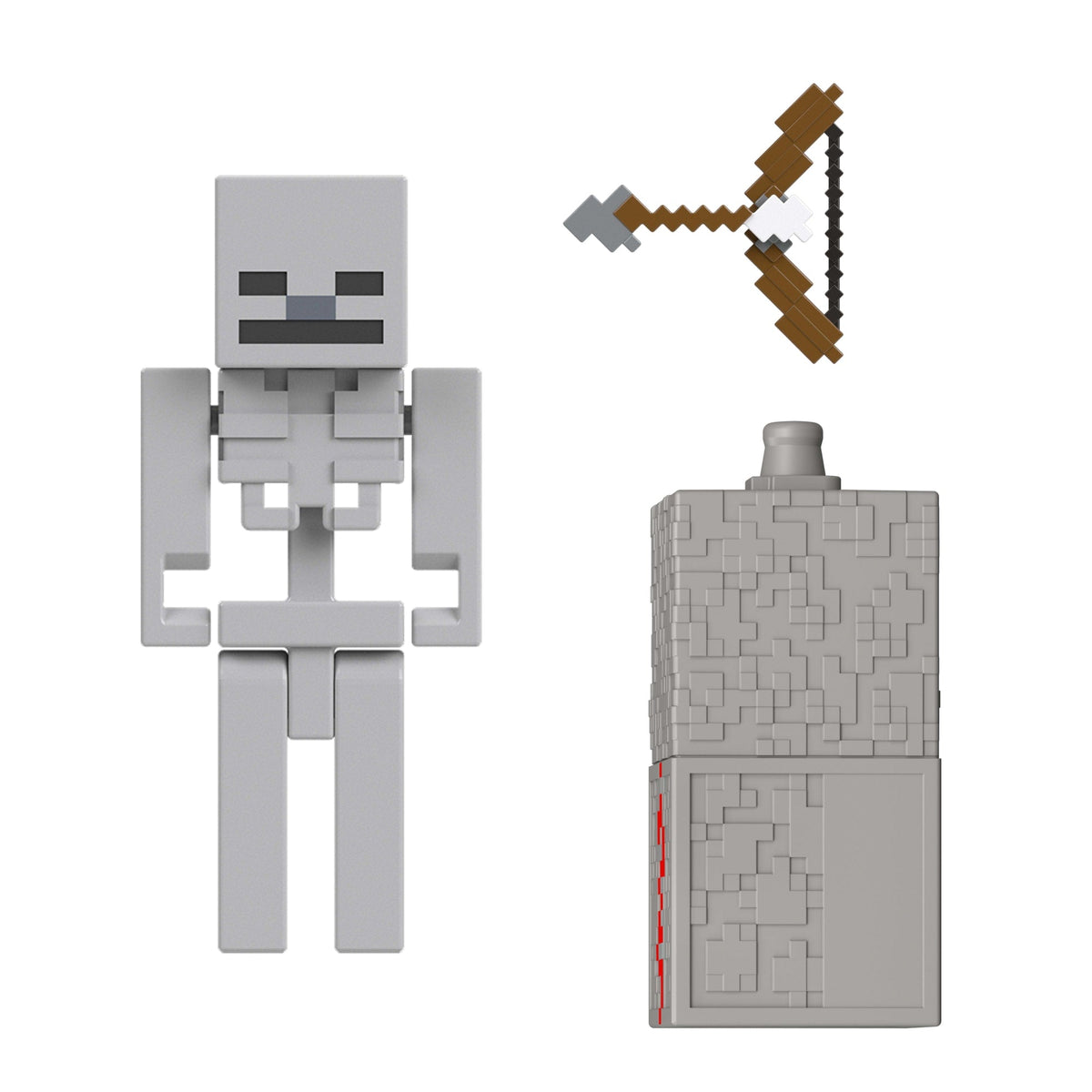 Minecraft Skeleton Action Figure & Accessory Set, 3.25-Inch Scale Collectible Toy & Building Piece