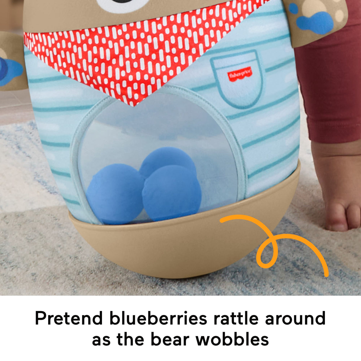 Fisher-Price Friendship Forest Bat & Wobble Inflatable Bear Roly-Poly Activity Toy For Baby