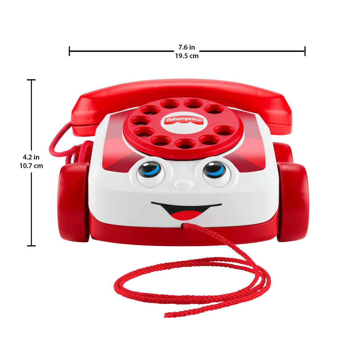 Fisher-Price Red Chatter Telephone Baby & Toddler Pull Toy, Mattel 80th Anniversary Edition