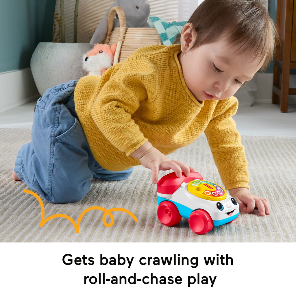Fisher-Price Chatter Telephone Vehicle Push-Along Toy With Sounds For Baby & Toddler