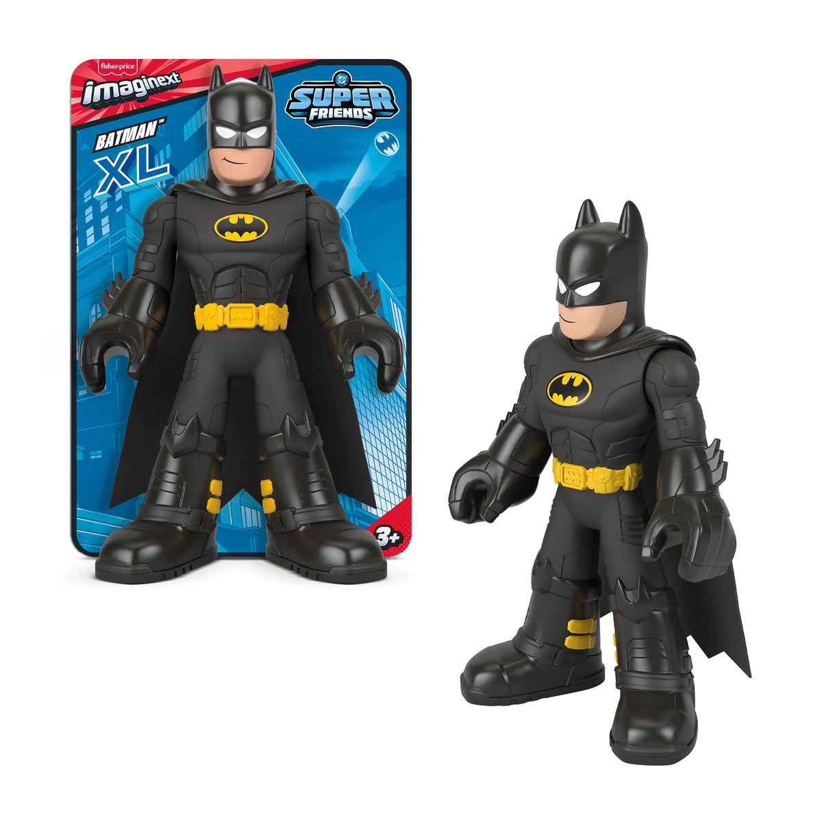 Imaginext DC Super Friends XL 9-Inch Batman Action Figure With Articulation, Wearing Hero Look