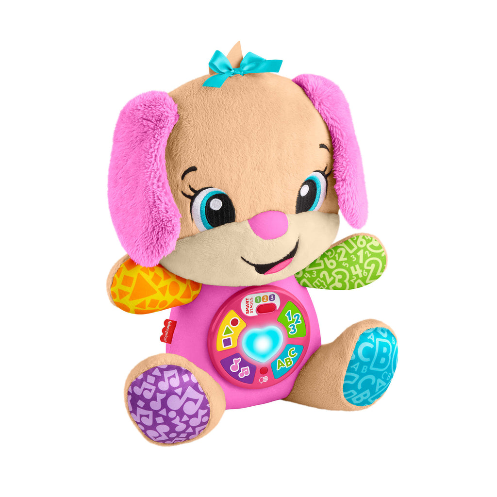 Fisher-Price Laugh & Learn Smart Stages Sis Pink Plush Baby Musical Learning Toy, Multilanguage Version
