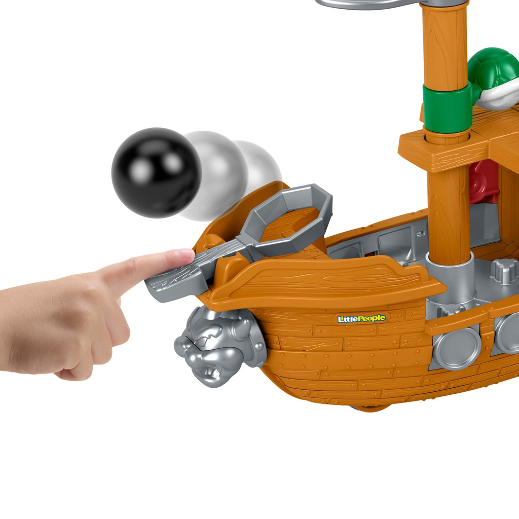 Little People Mario Bros Brinquedo para Bebês FP Little People Navio De Batalha De Bowser