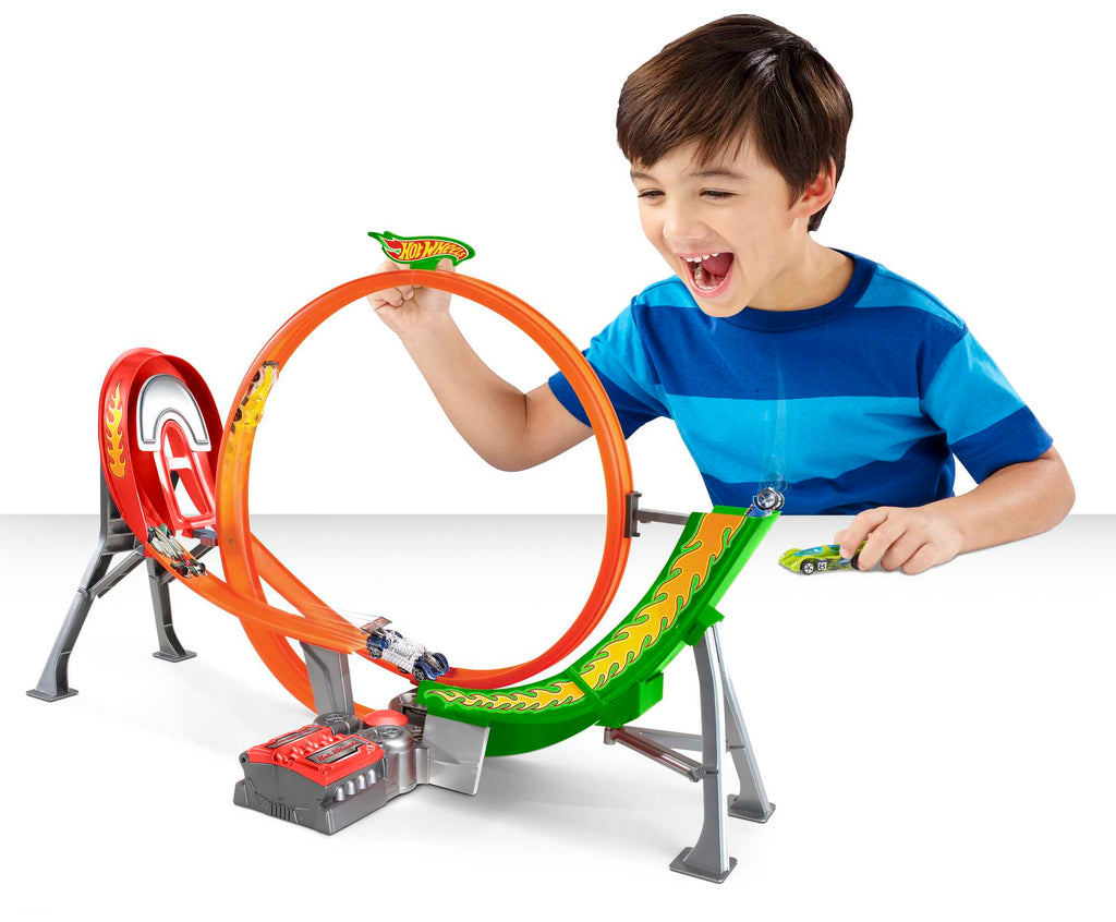Hot Wheels Action Power Shift Motorized Raceway Track Set, Includes 5 Cars In 1:64 Scale