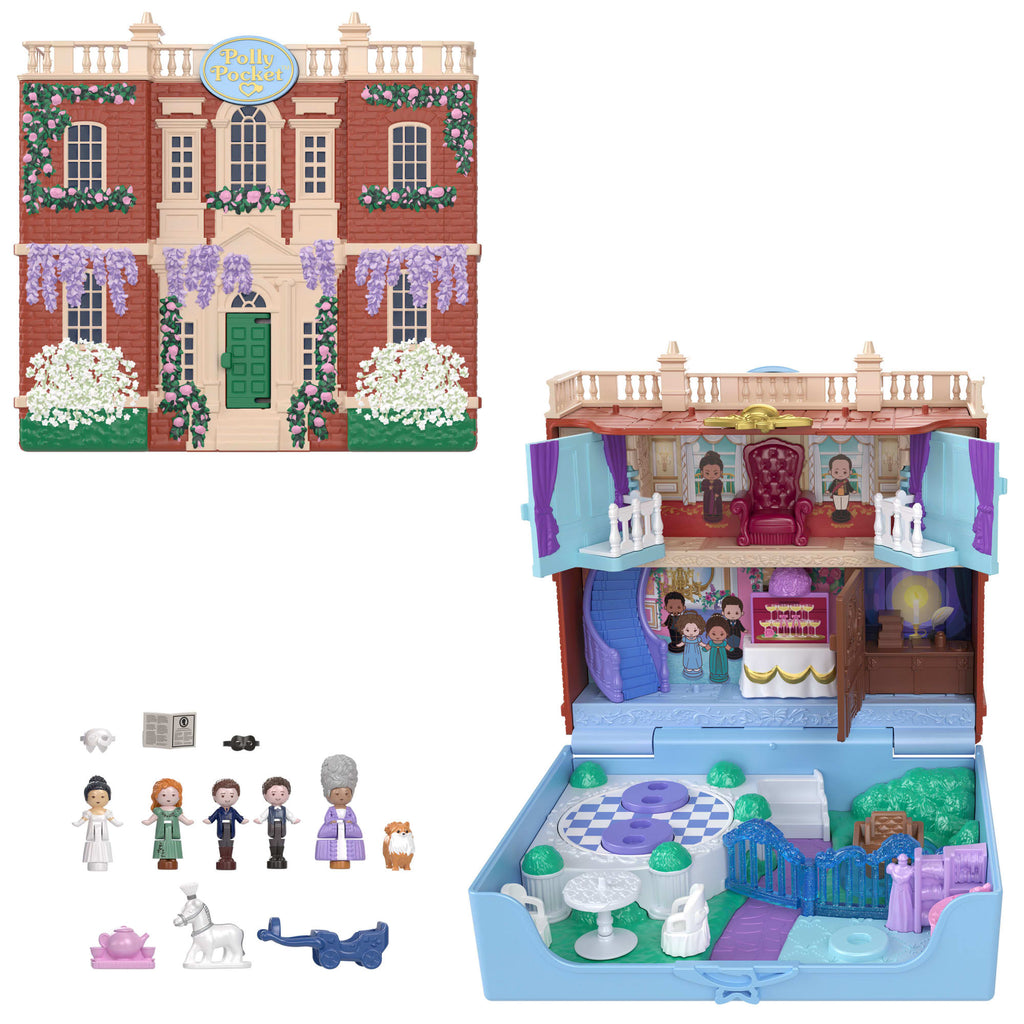 Polly Pocket Micro Dolls And Playset, Collector Bridgerton Compact With 7 Accessories, Iconic Locations
